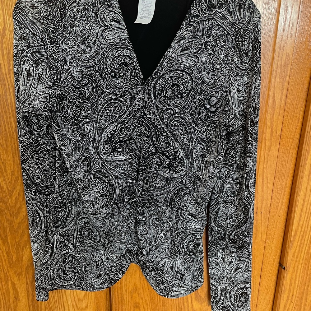 Black and White Paisley Blouse